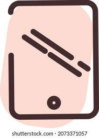 Elektronische Tablette, Illustration, Vektorgrafik, auf weißem Hintergrund.