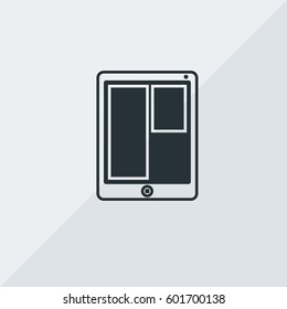 Electronic Tablet Settings Menu Vector Icon, The symbol of tablet gadget with settings menu on screen. Simple, modern flat vector illustration for mobile app, website or desktop app   