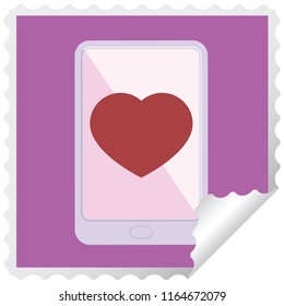 electronic tablet showing business performance graphic square sticker stamp