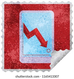 electronic tablet showing business performance graphic square sticker stamp