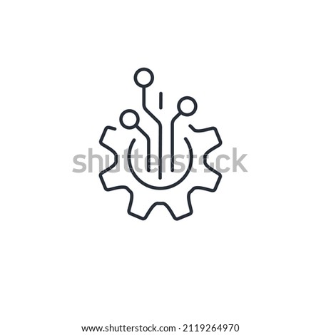 Electronic technical procuring. Vector linear icon isolated on white background