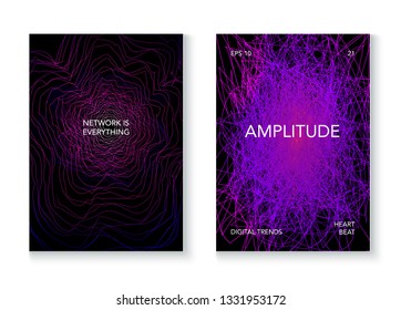 Electronic Techno Music Poster Vector Background. Virtual Reality Futuristic Neon Trendy Cover. Binary Cyber Space Online Education Future Concept. Big Data Techno Music Poster. Social Set