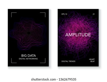 Electronic Techno Music Poster Vector Background. Virtual Reality Interconnected Neon Funky Cover. Digital Cyber Space Online Education Future Layout. Big Data Techno Music Poster. Social Set