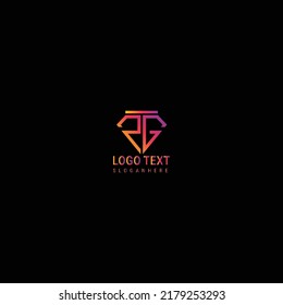 electronic technology letter logo design vector