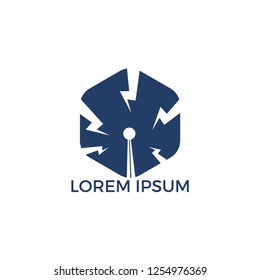 Electronic technology logo design. Electricity power logo. 