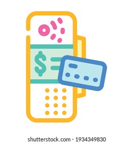 electronic terminal for payment color icon vector. electronic terminal for payment sign. isolated symbol illustration
