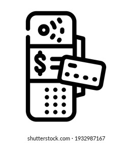 electronic terminal for payment line icon vector. electronic terminal for payment sign. isolated contour symbol black illustration