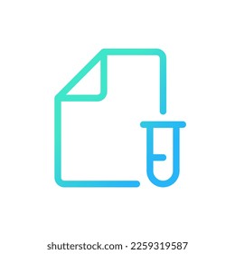 Icono de ui lineal de gradiente perfecto para el registro de prueba electrónico. Resultados de exámenes médicos. Panel de prueba. Símbolo de interfaz de usuario de color de línea. Pictograma de estilo moderno. Ilustración de contorno aislado del vector