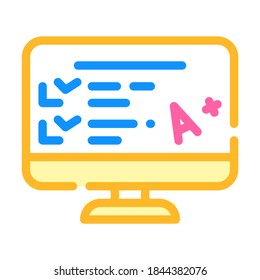 electronic test result color icon vector. electronic test result sign. isolated symbol illustration