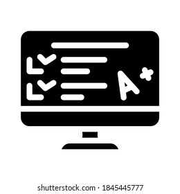 elektronische Prüfergebnis-Symbol-Vektorgrafik. elektronisches Prüfergebnis-Zeichen. isoliertes Kontursymbol