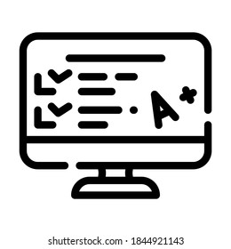 electronic test result line icon vector. electronic test result sign. isolated contour symbol black illustration