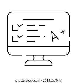 electronic test result line icon vector. electronic test result sign. isolated contour symbol black illustration