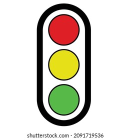 electronic themed vector, simple traffic light vector on white background