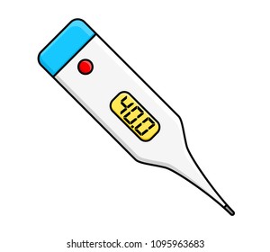 electronic thermometer design isolated on white background
