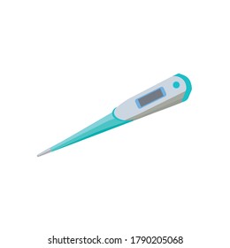 Electronic Thermometer Flat Icon Illustration Isolated White