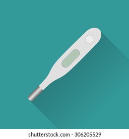 Electronic thermometer flat icon. Stock vector.