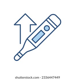 Electronic Thermometer with high temperature related vector icon. Electronic Thermometer sign. Isolated on white background. Editable vector illustration