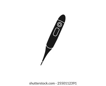 Electronic thermometer icon. Black and white illustration of a thermometer. Thermometer icon collection with line. vector icon symbol vector illustration isolated on white background.