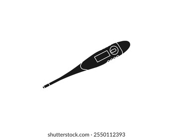 Electronic thermometer icon. Black and white illustration of a thermometer. Thermometer icon collection with line. vector icon symbol vector illustration isolated on white background.