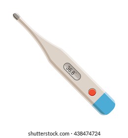 Electronic thermometer icon, cartoon style