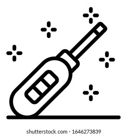Icono del termómetro electrónico. Icono de vector termómetro electrónico de esquema para diseño web aislado en fondo blanco