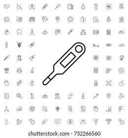 Electronic thermometer icon. set of outline medicine icons.