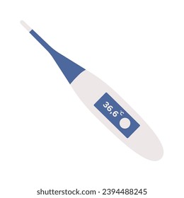 Electronic thermometer, medical instrument for home and hospital. Vector illustration on white background isolated.