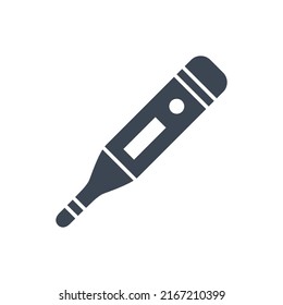 Electronic Thermometer related vector glyph icon. Electronic Thermometer sign. Isolated on white background. Editable vector illustration