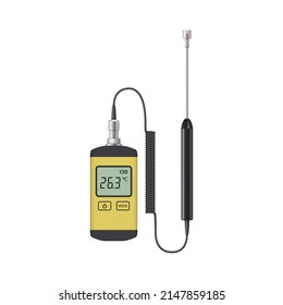 Electronic thermometer with surface probe. Vector illustration.