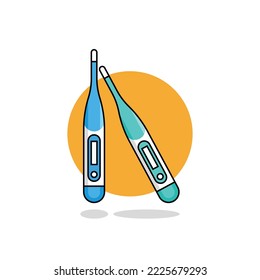 Electronic thermometer for temperature measurement. Degree thermometer device isolated icons. Healthcare and medical equipment . Medical thermometer vector illustration