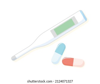 Electronic thermometer .  Vector illustration .