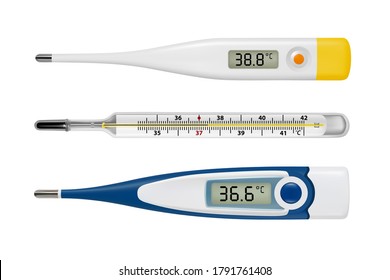 Termómetro electrónico en el vector.Termómetro para medir la temperatura corporal en el vector.