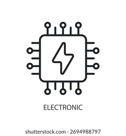 Electrónicas iconos de línea delgada. Ilustración vectorial original.