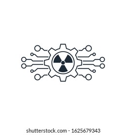 Electronic threat analysis. Vector linear icon isolated on white background.
