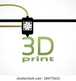 Electronic three dimensional plastic printer during work 3D printer, 3D printing