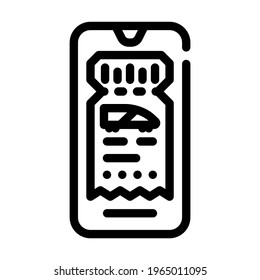 electronic ticket, e-ticket, line icon vector. electronic ticket e-ticket sign. isolated contour symbol black illustration