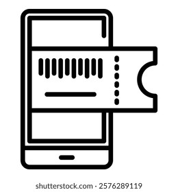 Electronic Ticket Icon Element For Design