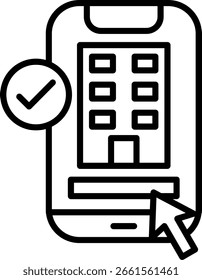 Ticket Electrónica Línea Vector Icon Design