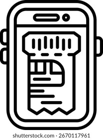 Electronic ticket Line vector Icon Design