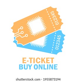 Electronic tickets vector logo isolated on white background