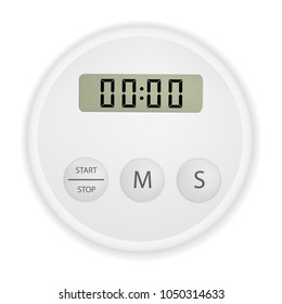 Electronic timer mockup. Realistic illustration of electronic timer vector mockup for web