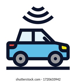 Electronic Toll Collection. Simple Vector Color Icon.