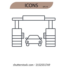 Electronic toll icons  symbol vector elements for infographic web