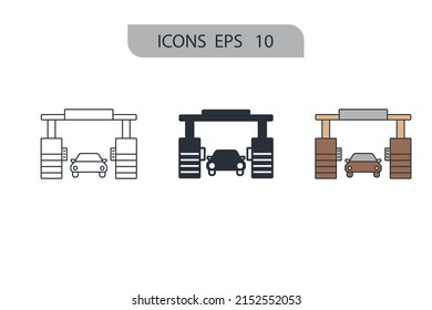 Electronic toll icons  symbol vector elements for infographic web