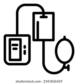 Electronic tonometer line icon, Heath care concept, Arterial blood pressure checking device sign on white background, sphygmomanometer icon outline style mobile, web. Vector graphics.