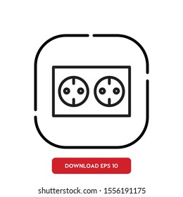 Electronic tool symbol, power outlet outline vector icon. Modern, simple flat vector illustration for web site or mobile app