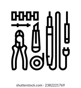 electronic tools electronics line icon vector. electronic tools electronics sign. isolated contour symbol black illustration