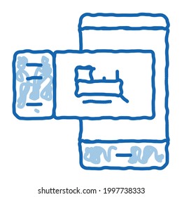 electronic train ticket sketch icon vector. Hand drawn blue doodle line art electronic train ticket sign. isolated symbol illustration