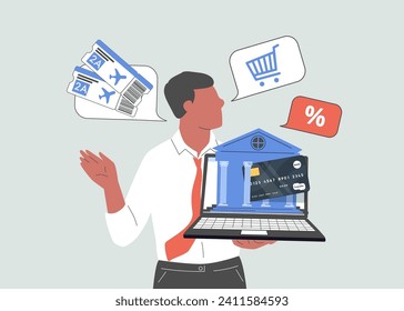Electronic transactions abstract concept vector illustration set. Plastic money, money transfer, buying tickets online, credit and debit card, online cashback service, shopping abstract metaphor