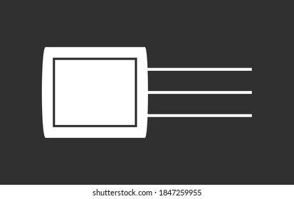 Electronic transistors vector icon in black background. Transistor symbol illustration isolated